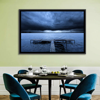 Stormy Lake Pier Wall Art