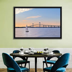 Newport Bridge at Sunset Wall Art