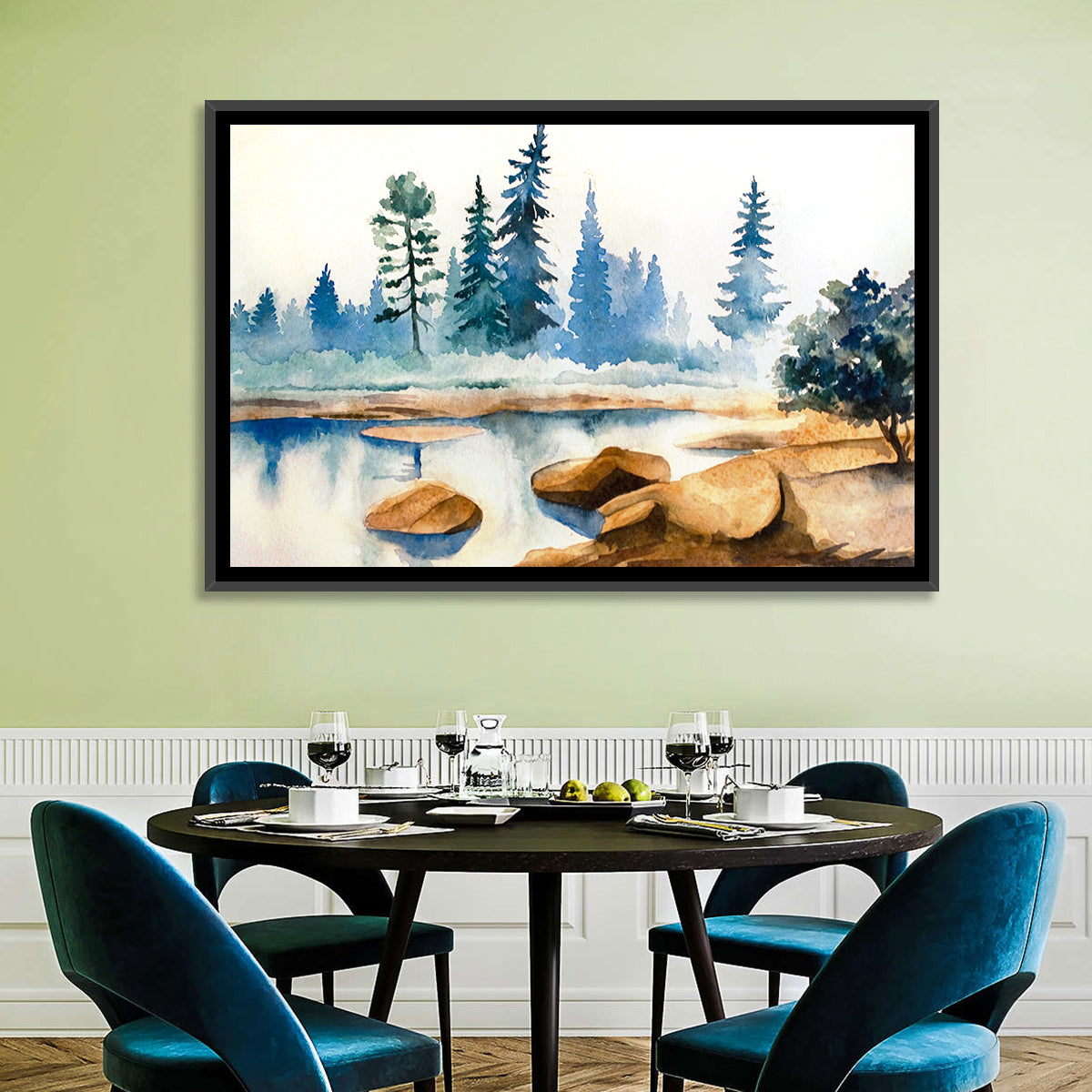 Misty Pine Stream Wall Art