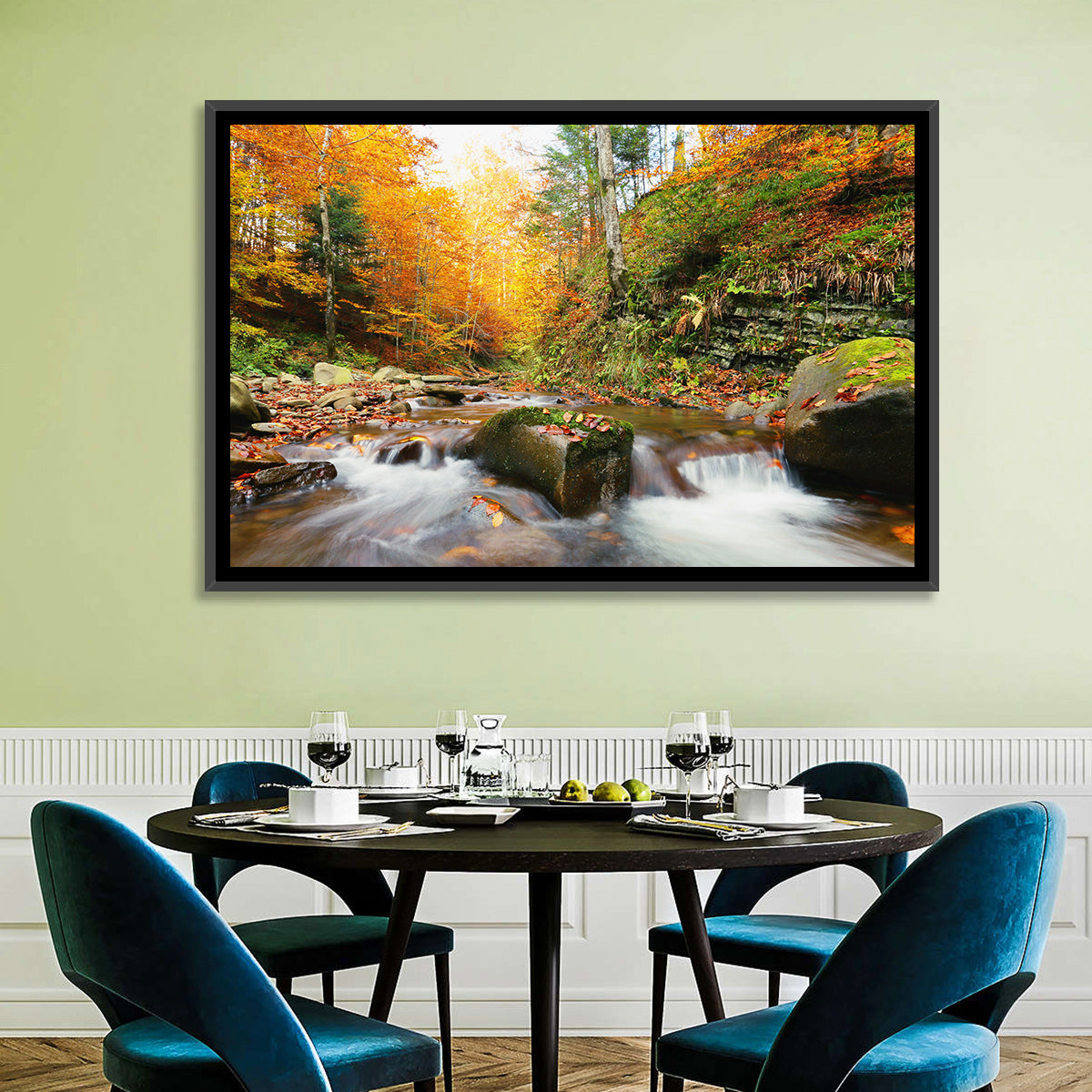 Forest Stream in Autumn Wall Art