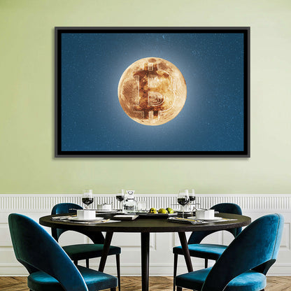 Bitcoin Circuit Moon Wall Art