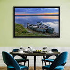 Chained Rowboats at Dusk Wall Art