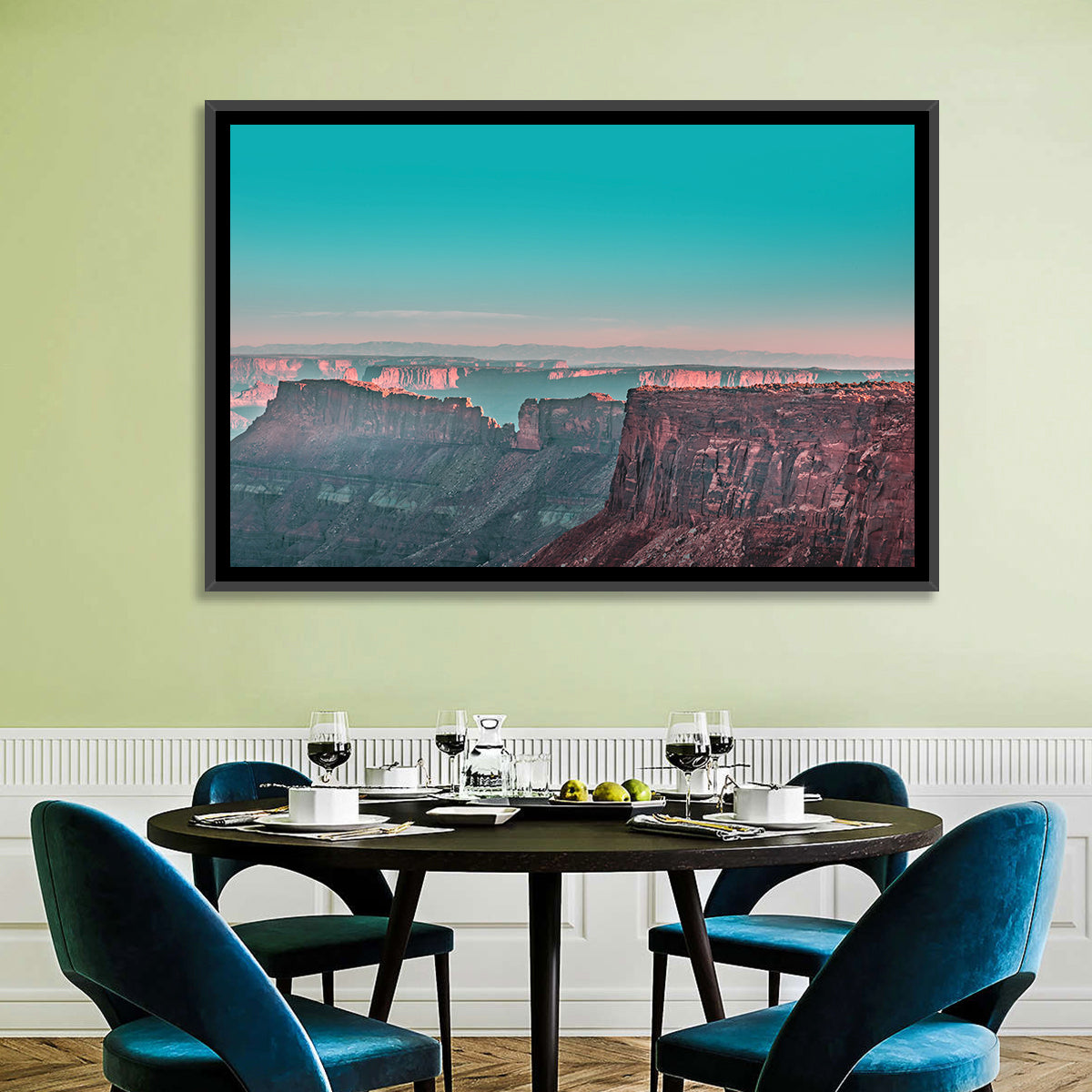 Sunlit Canyon Rim at Dusk Wall Art