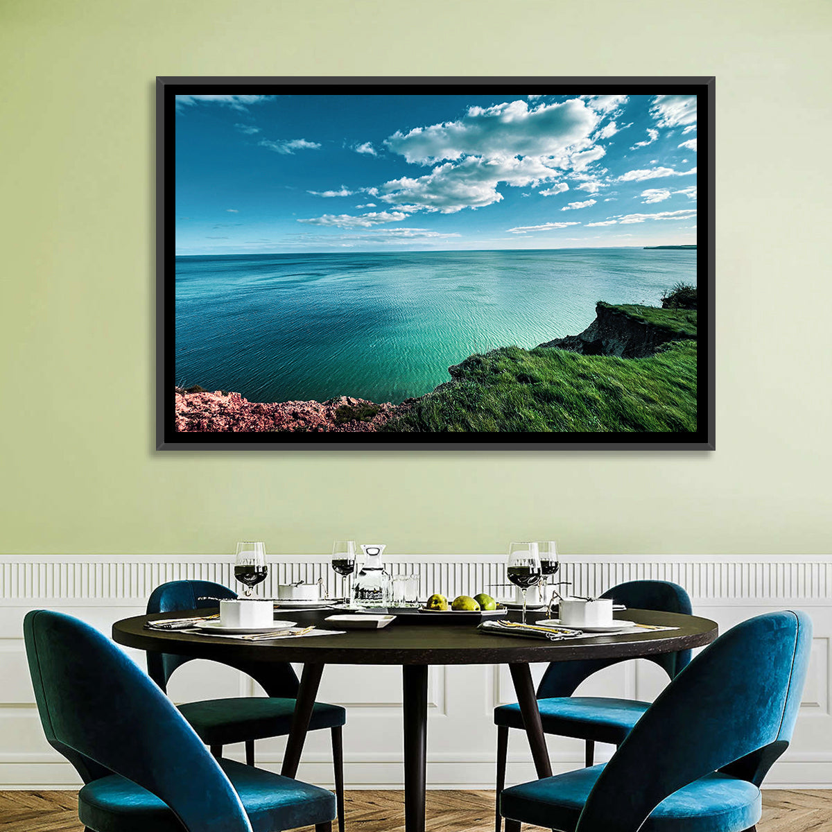 Coastal Cliffs Above a Turquoise Sea Wall Art