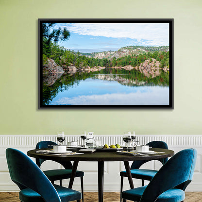 Mirror-quiet Lake and Pines Wall Art