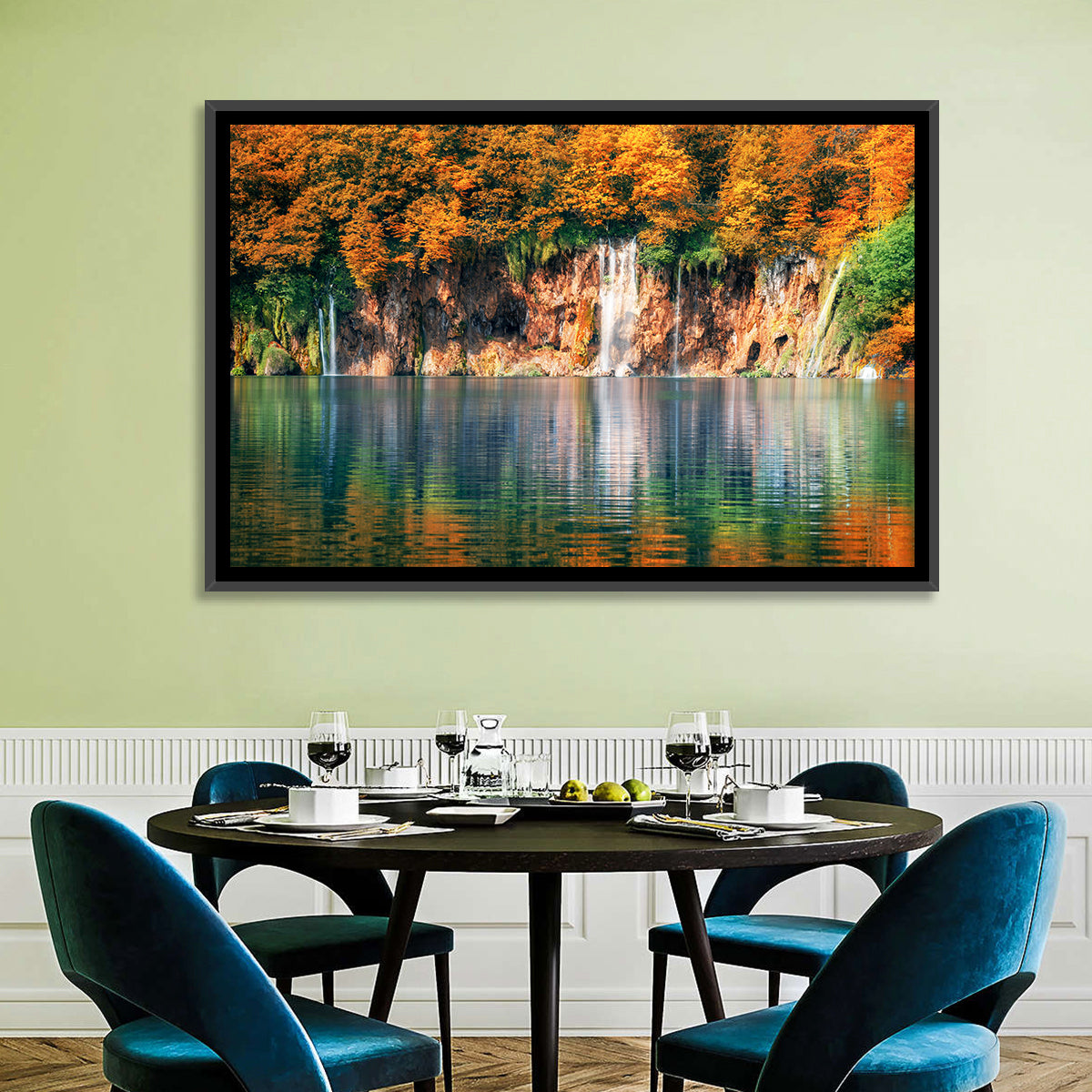 Autumn Reflections at Plitvice Lakes Wall Art