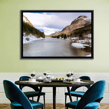 Grungevatn Winter River and Lake Wall Art