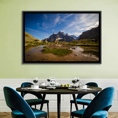 La Meije Alpine Lake and Stone Hut Wall Art