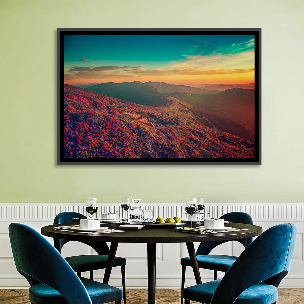 Alpine Rhododendrons at Golden Sunrise Wall Art