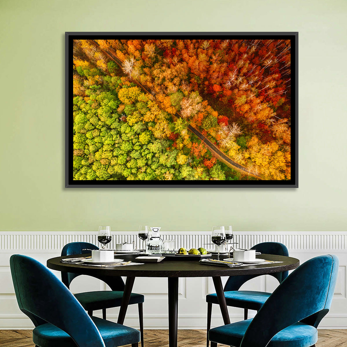 Winding Road Through Autumn Forest Wall Art
