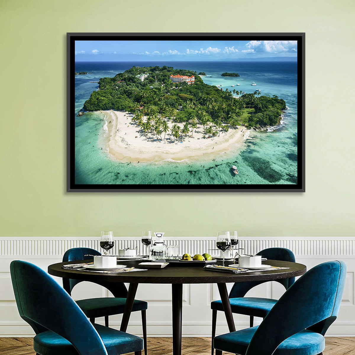 Cayo Levantado Aerial Beach Resort Wall Art