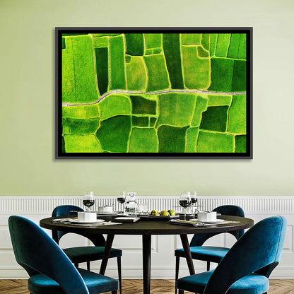 Verdant Rice Terrace Grid Wall Art