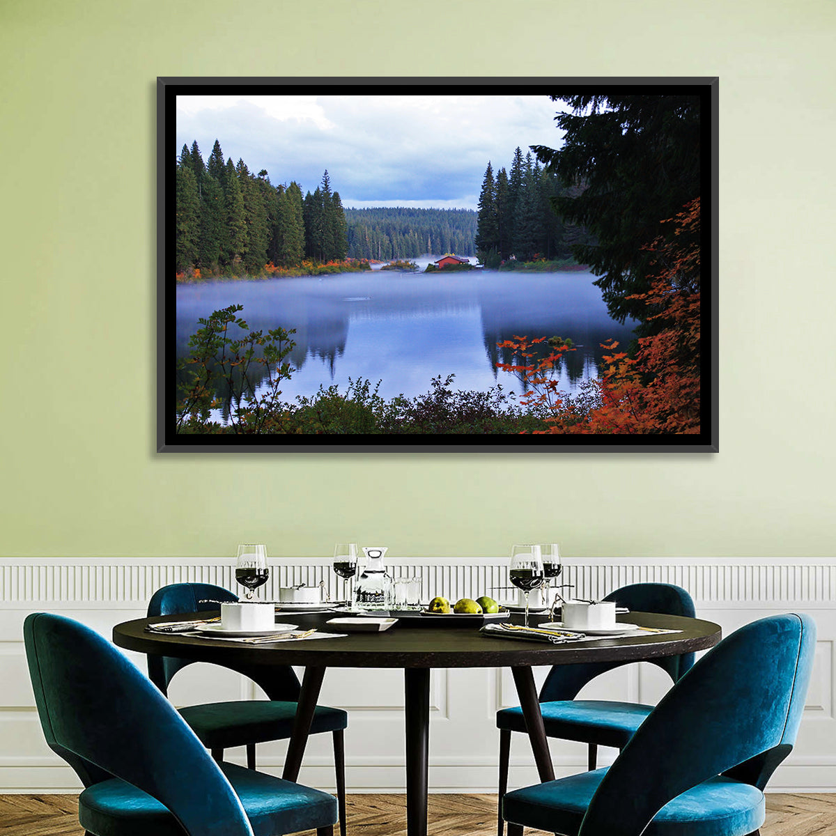 Lynn County Lake Cabin Reflection Wall Art
