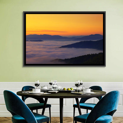 Cloud Sea Over Mountains at Golden Dawn Wall Art