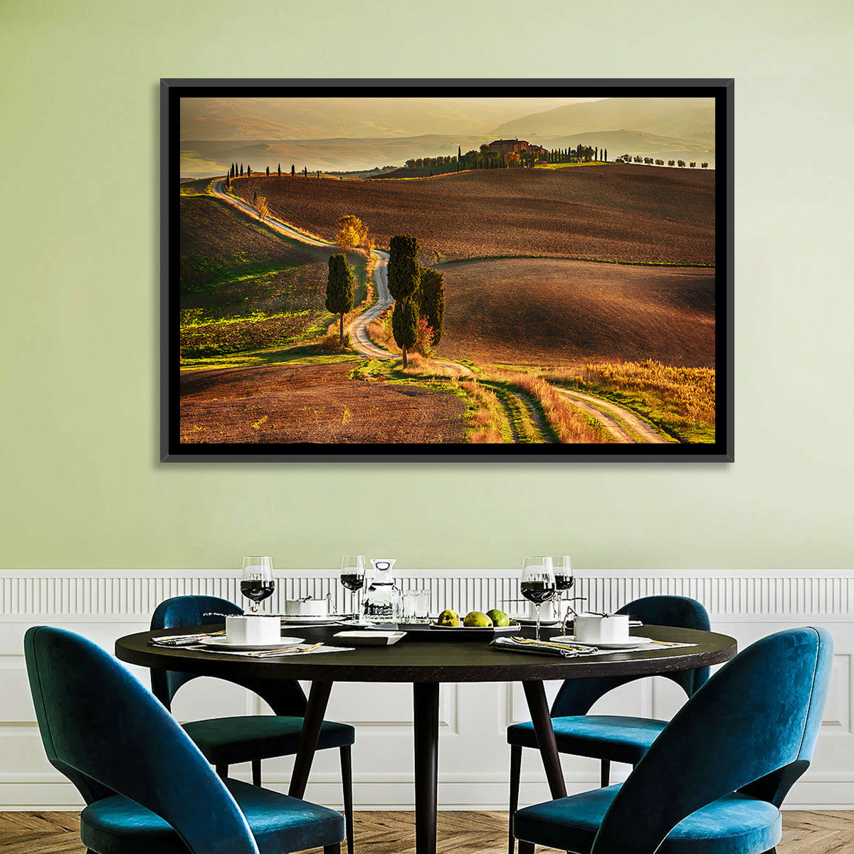 Val D’orcia Winding Golden Road Wall Art