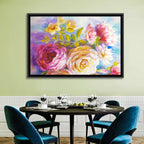 Painterly Peonies and Rose Bouquet Wall Art