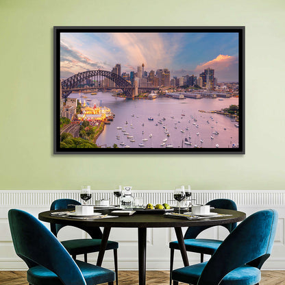 Sydney Harbour Bridge at Golden Twilight Wall Art
