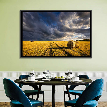 Hay Bale at Golden Hour Wall Art
