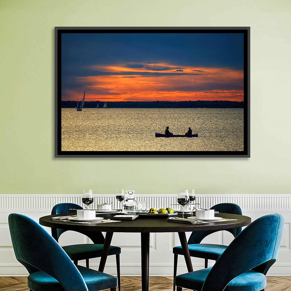 Ottawa River Sunset Canoe Wall Art