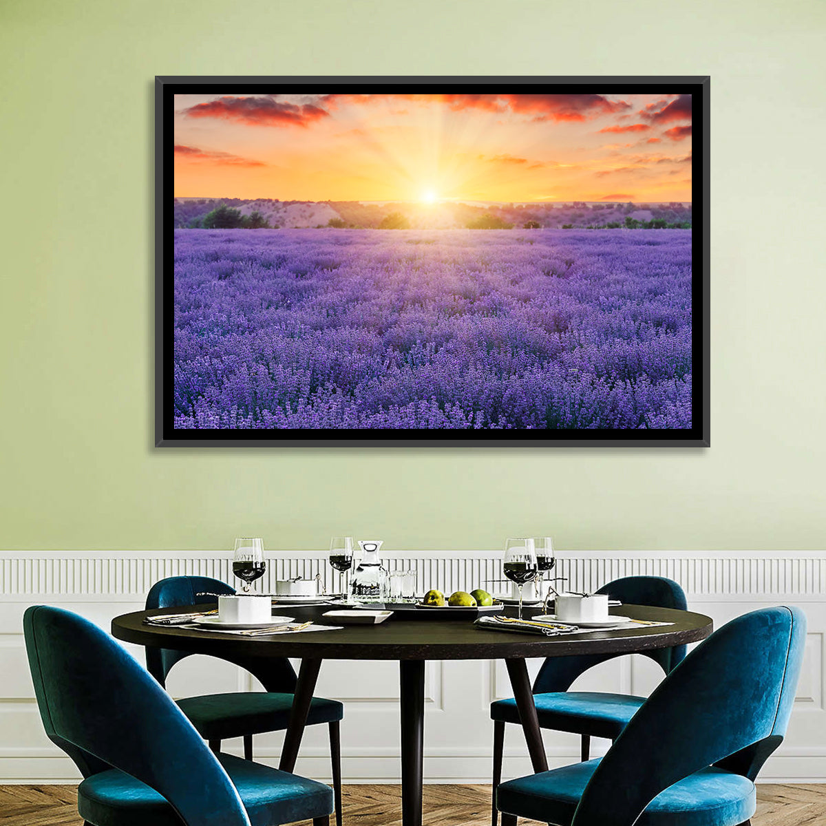 Lavender Field Sunburst Wall Art