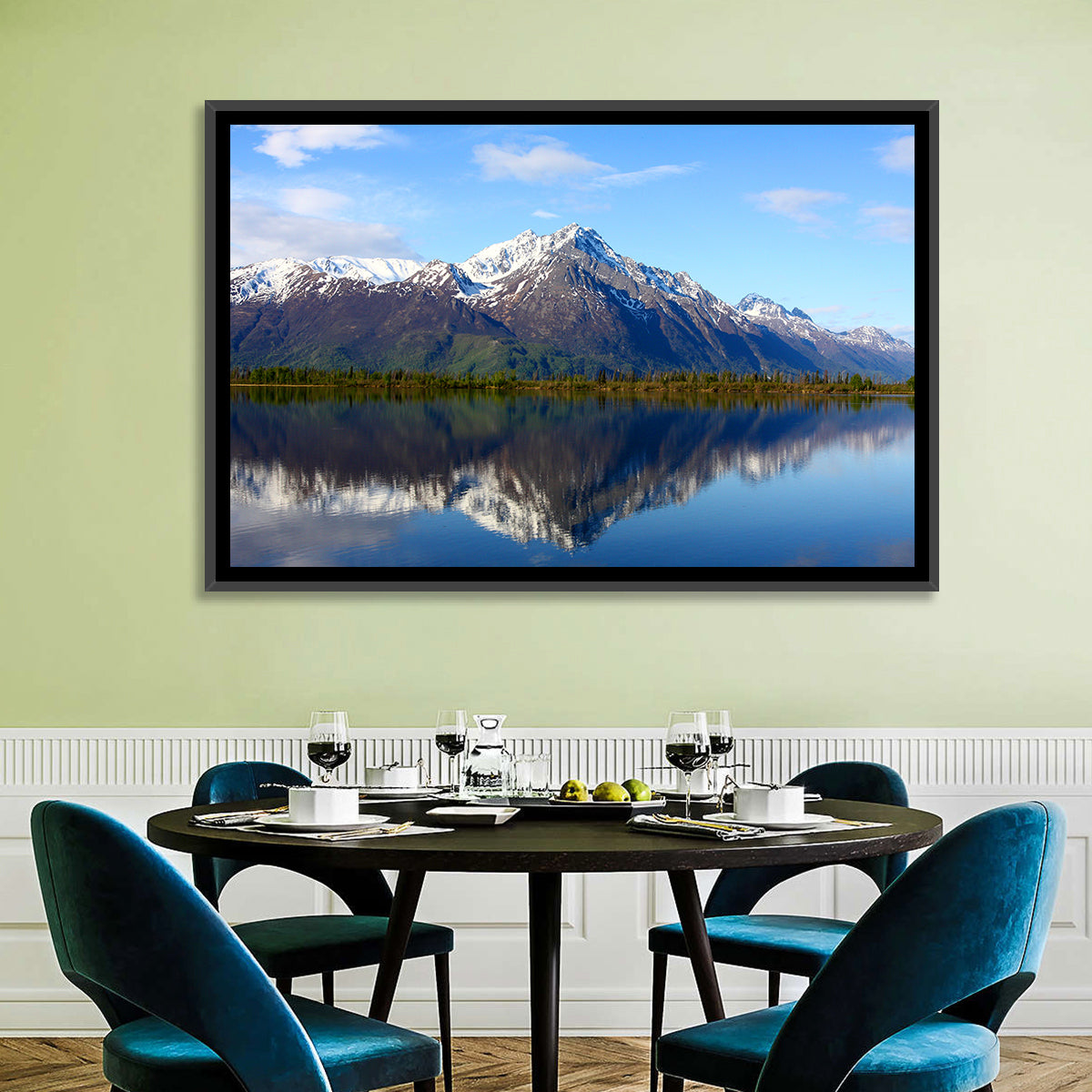 Pioneer Peak Reflected in Jim Lake Wall Art