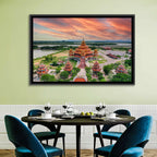 Wat Petch Suwan Temple at Sunset Wall Art