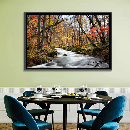 Sunlit Forest Stream Wall Art