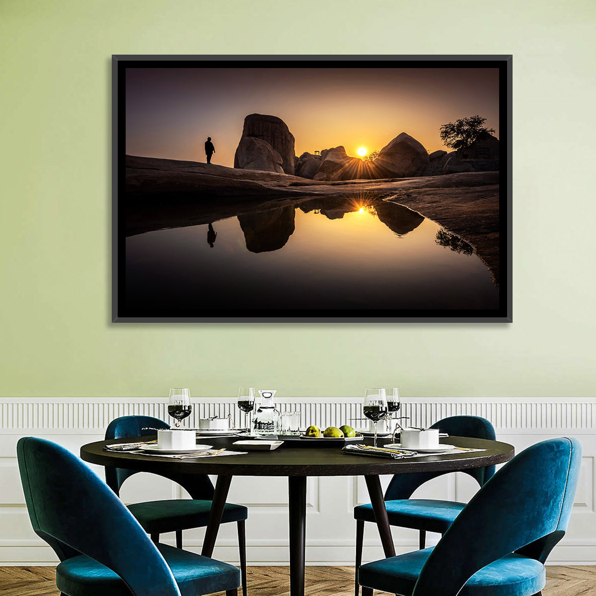 Hemakuta Hill Sunrise Temples Wall Art