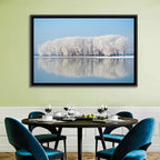 Frost Covered Lakeside Trees Wall Art