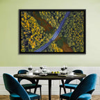 Aerial Autumn Forest Road Wall Art