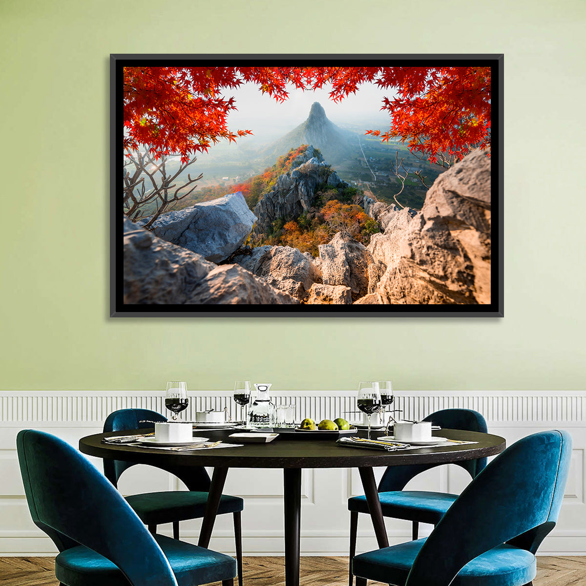Khao Nor Maple Framed Peak Wall Art in a room, landscape