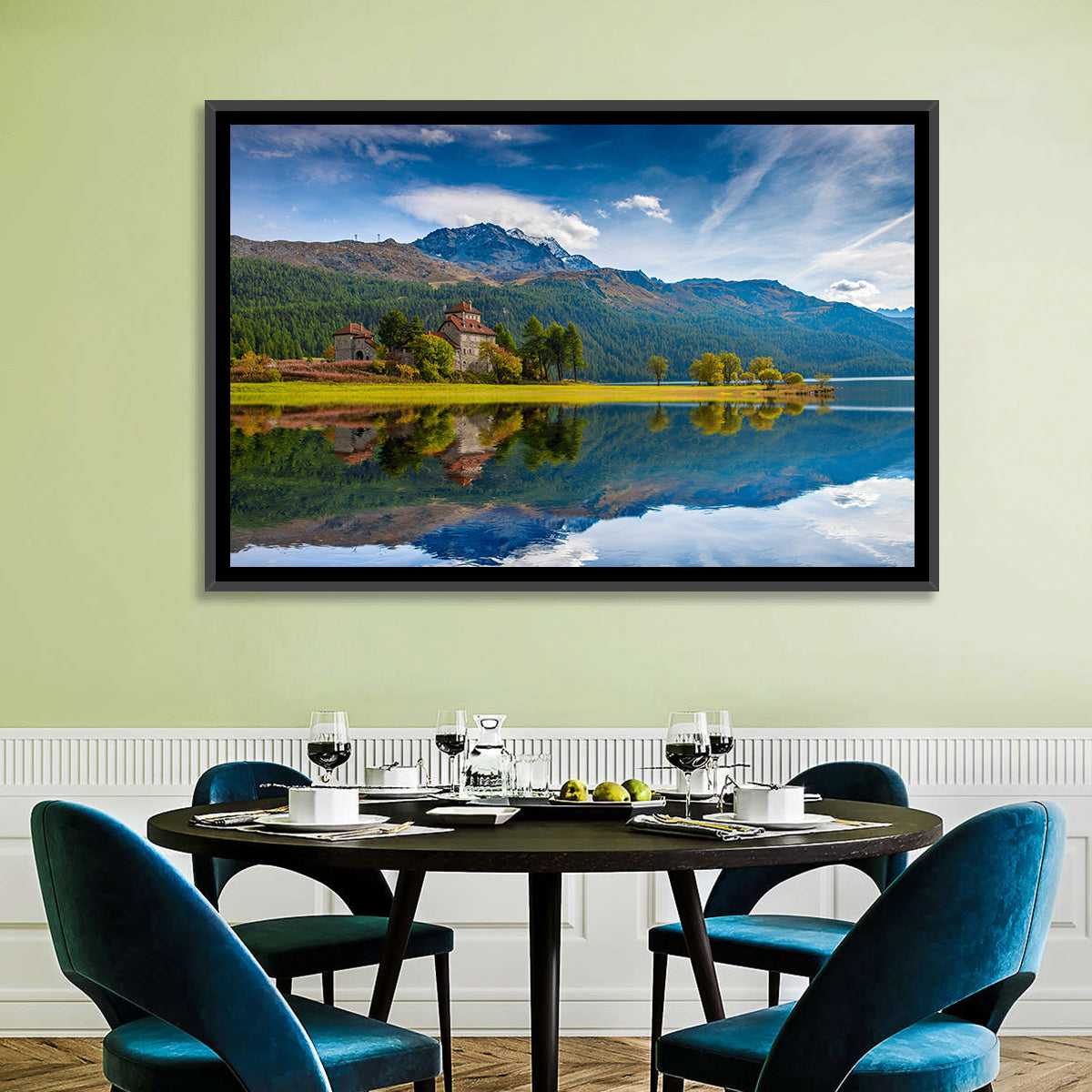 Lake Silvaplana with Crap Da Sass Wall Art