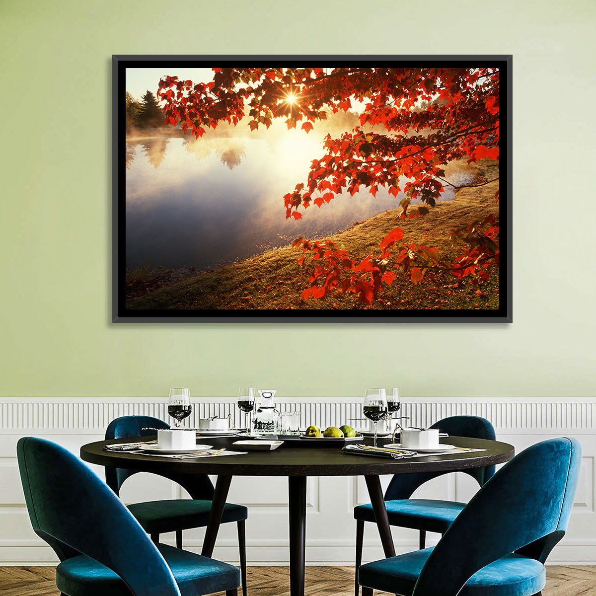 Autumn Pond Sunrise Connecticut Wall Art