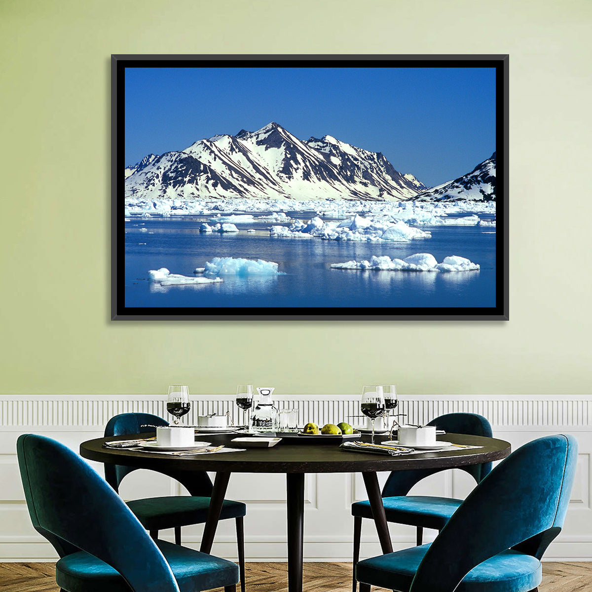 Eastern Greenland Sea Wall Art in a room, landscape