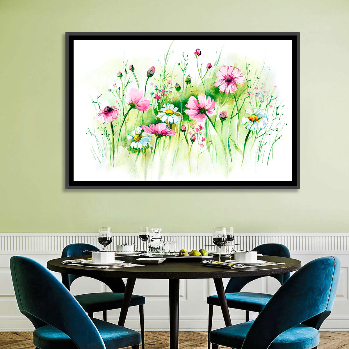 Airy Wildflower Meadow Watercolor Wall Art