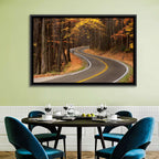 S-curve Road Through Autumn Forest Wall Art