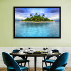Mirrored Tropical Island Lagoon Wall Art