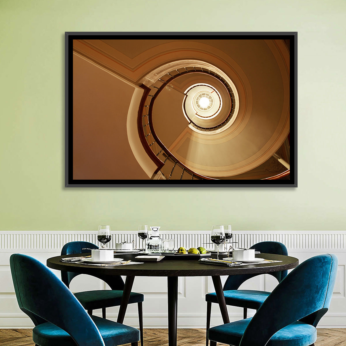Worms-eye Spiral Staircase Wall Art