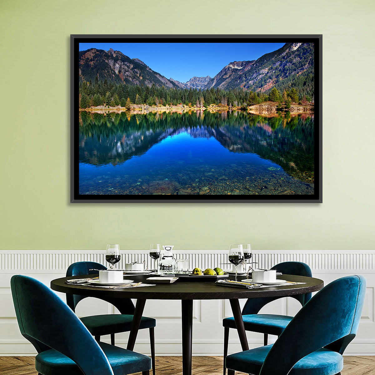 Gold Lake Reflection Wall Art