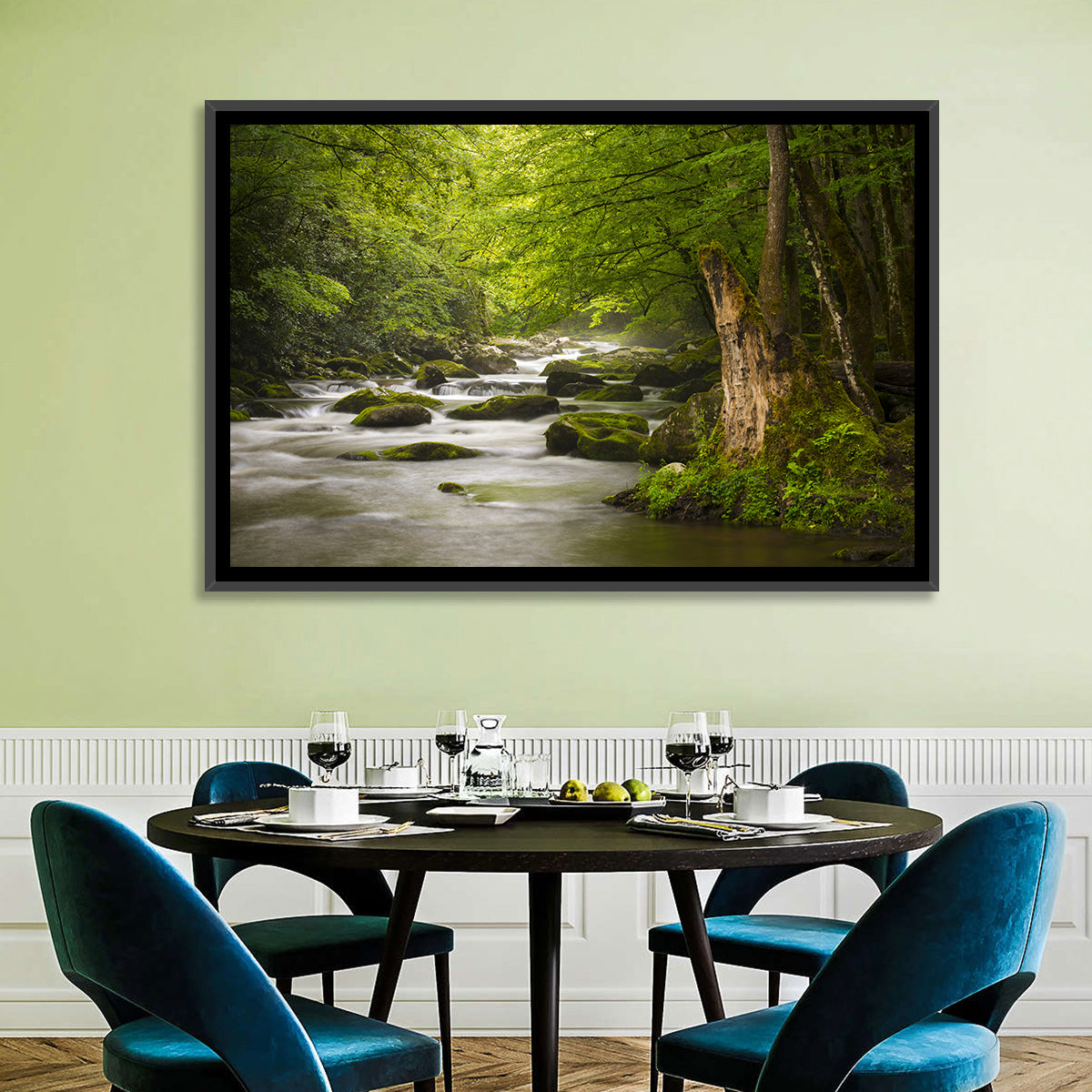 Tremont River Wall Art in a room, landscape