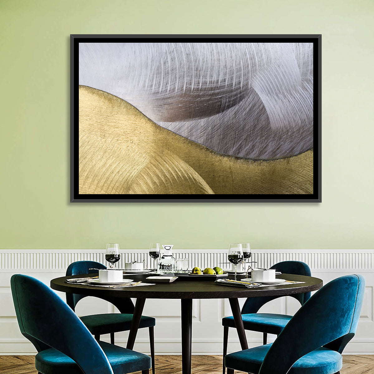 Thin Line Metallic Abstract Wall Art