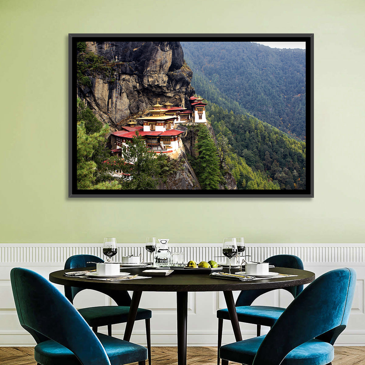 Tiger's Nest Monastery, Paro Bhutan Wall Art in a room, landscape