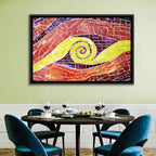 Red and Yellow Spiral Mosaic Wall Art