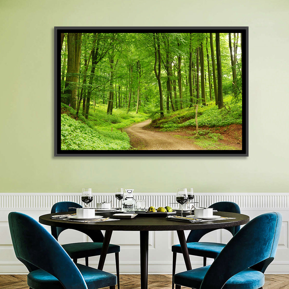 Sunlit Forest Path Wall Art