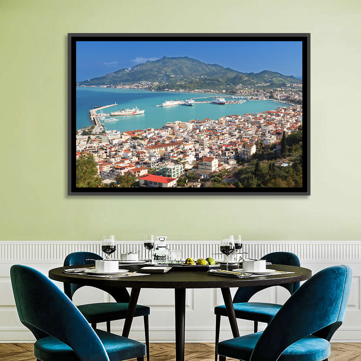 Zakynthos Harbor View Wall Art