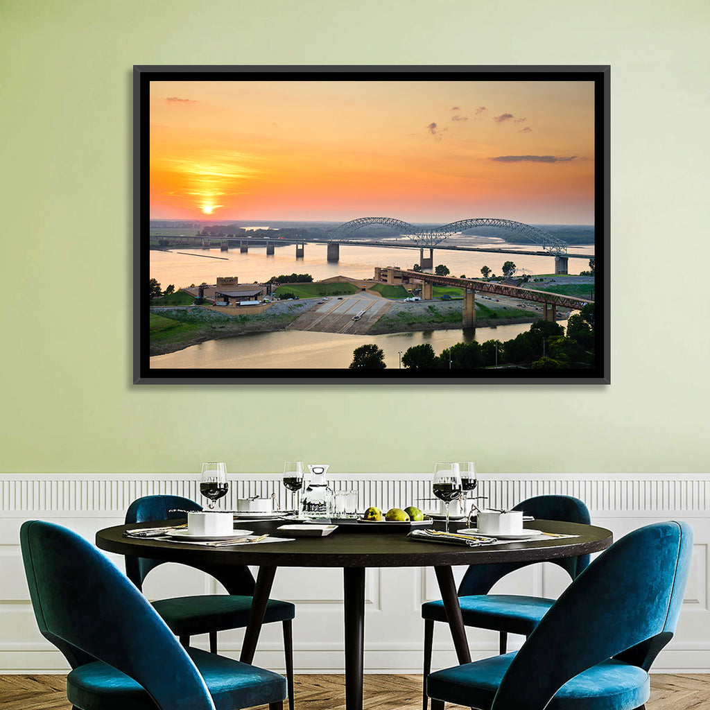 Hernando De Soto Bridge at Sunset Wall Art