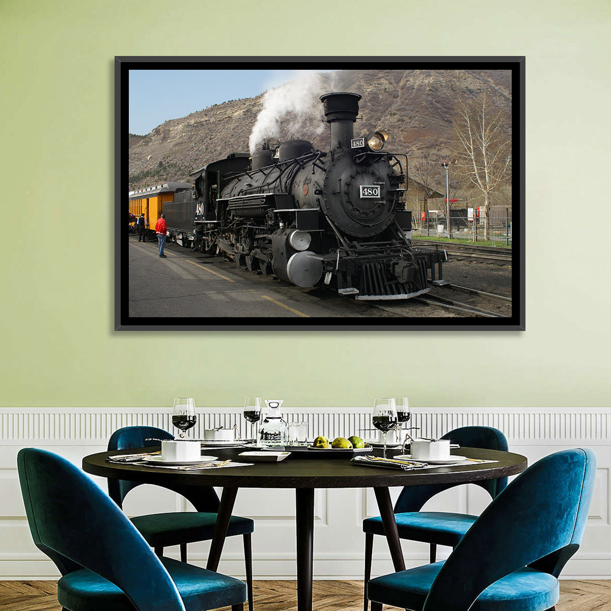 Durango Steam Locomotive No. 480 Wall Art in a room, landscape