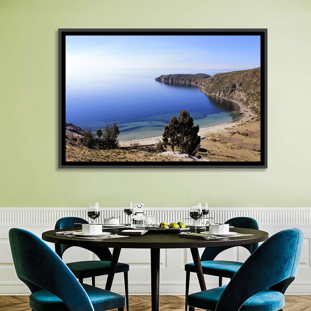 Titicaca Cliffs and Turquoise Water Wall Art