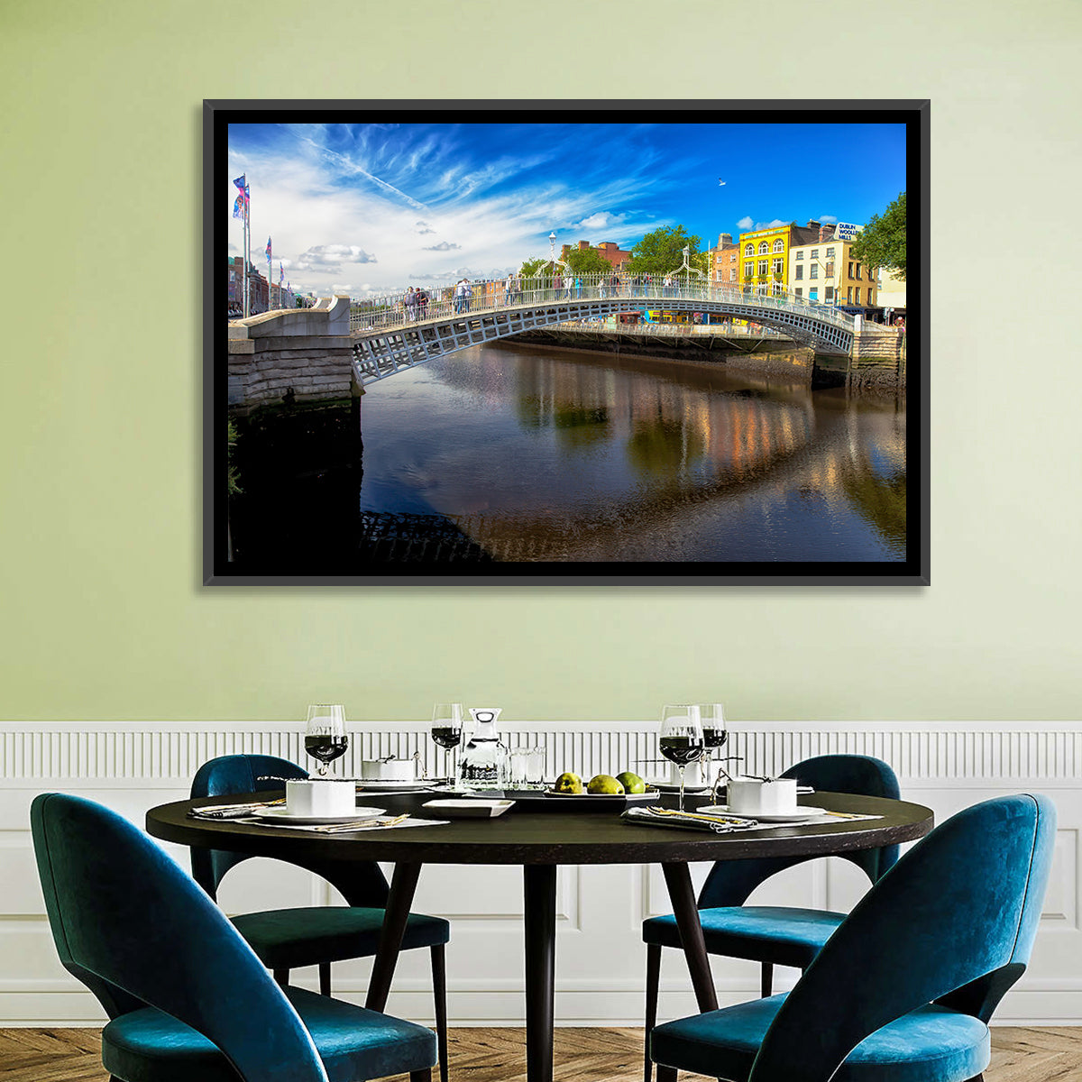 Ha'penny Bridge, Dublin Wall Art in a room, landscape