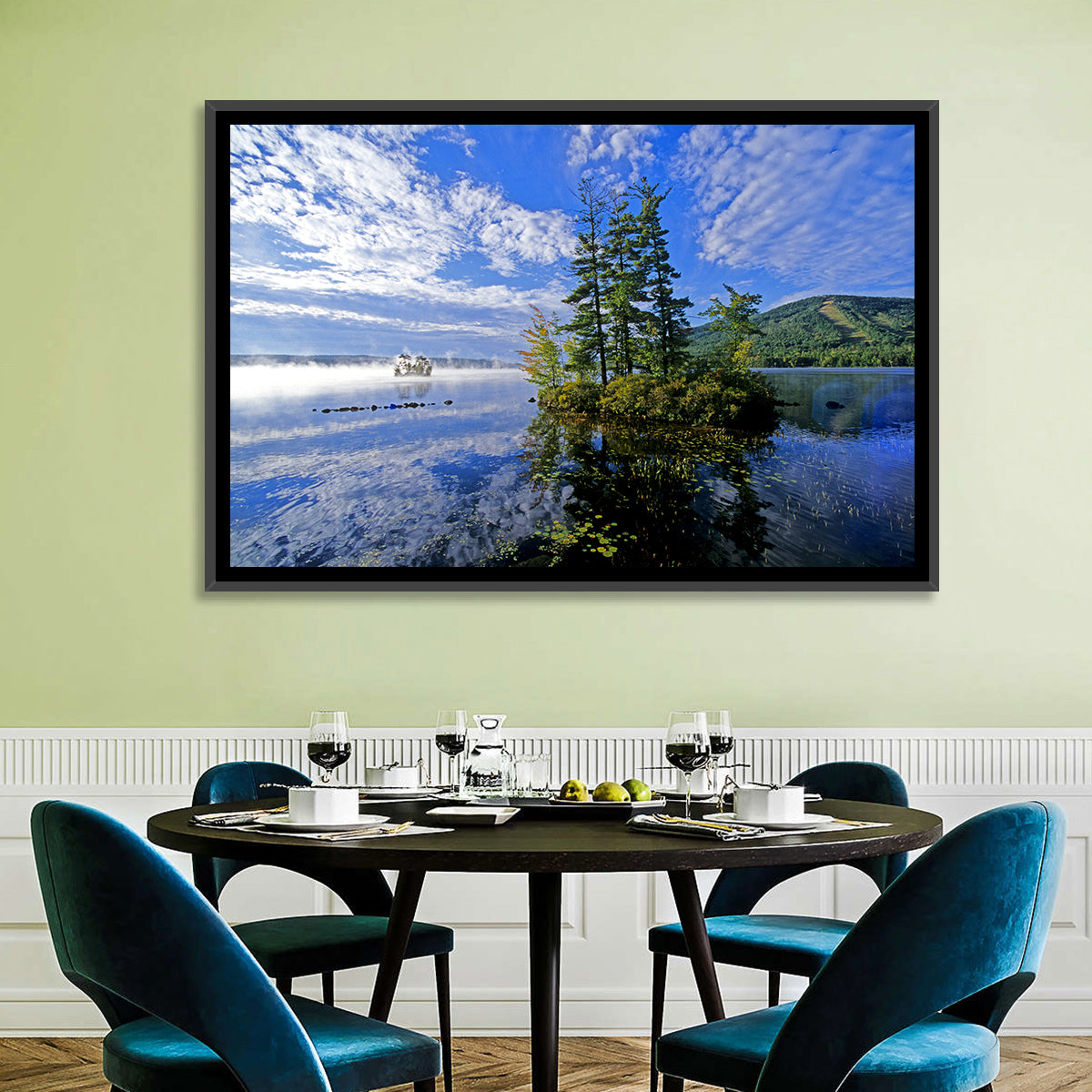 Misty Maine Lake Wall Art
